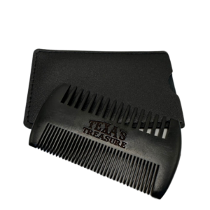 PEINE ARTESANAL -Edición especial Black moon doble dentado con funda de piel, MEN-LADIES