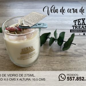 VELA DE CERA DE SOJA VASO GRANDE 275ML SANDALO DULCE