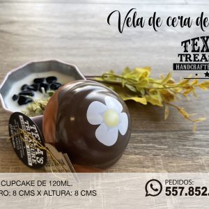 10-VELA DE CERA DE SOJA LATA CUPCAKE 120ML TE BLANCO Y CUARZO NEGRO