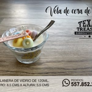 5-VELA DE CERA DE SOJA CON FRUITLOOPS FLANERA VIDRIO 120ML