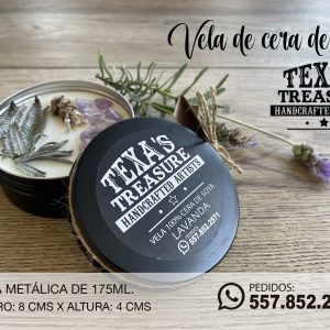 VELA DE CERA DE SOJA LATA GRANDE AMATISTA Y LAVANDA175ML
