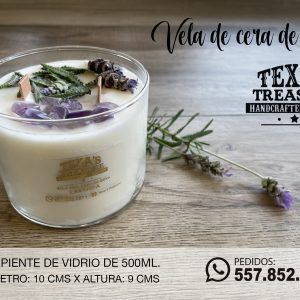 VELA DE CERA DE SOJA EDICION ESPECIAL CONTENEDOR VIDRIO XL 500ML